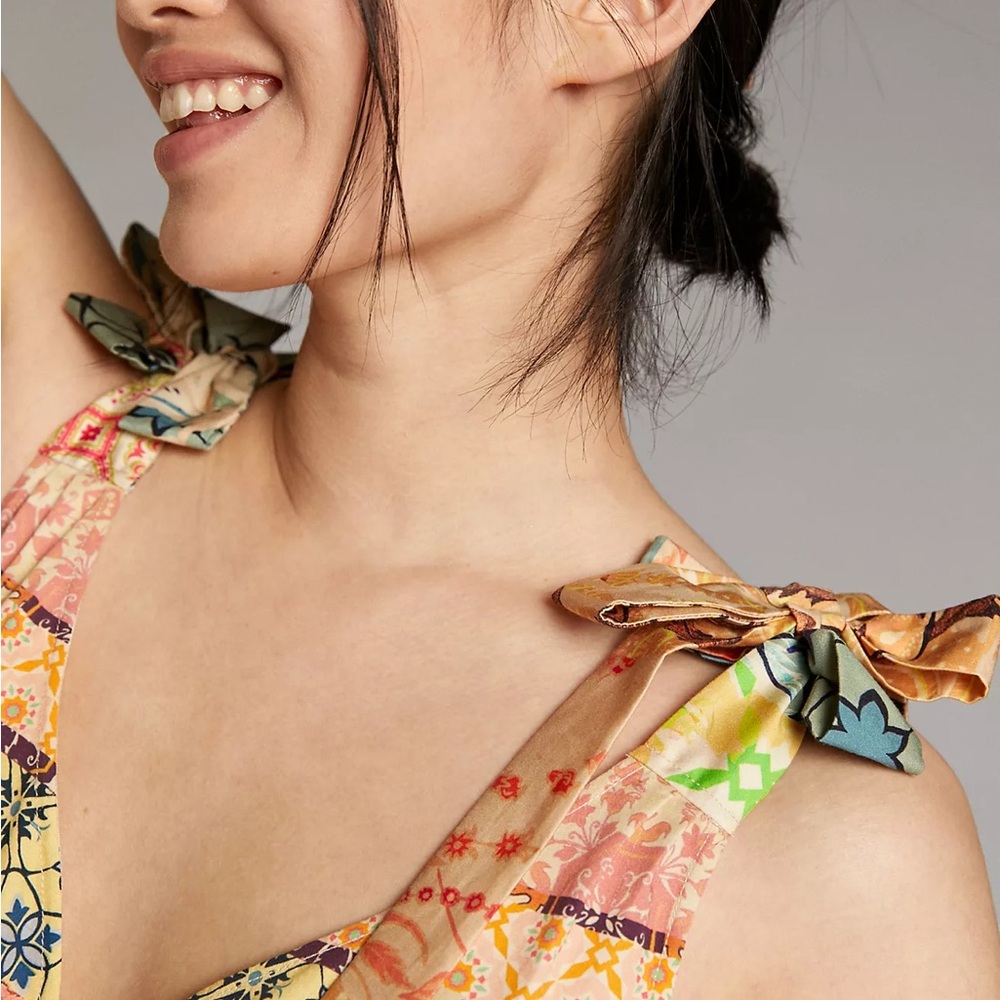 Anthro Rosalina Patchwork Dress Patchwork Maxi Dr… - image 3